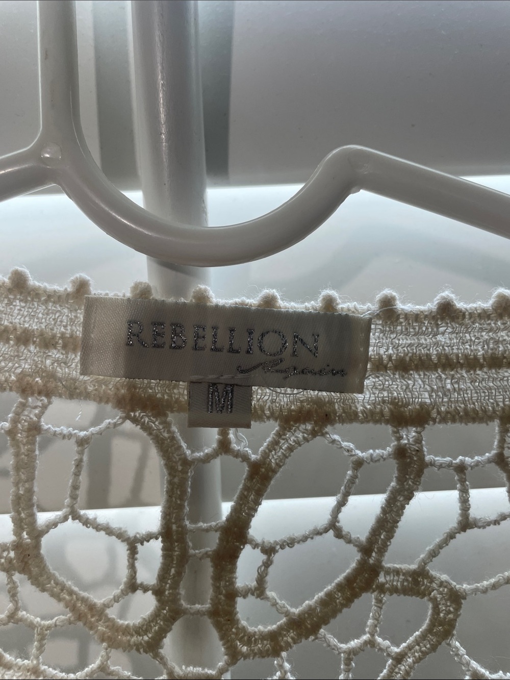 Rebellion Cream Crochet Open-Front Cardigan - Picture 4 of 7
